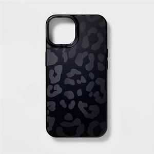 Black Leopard iPhone 13 Case with Popsocket